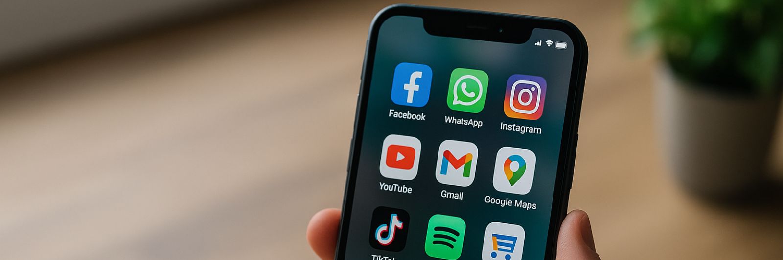 Smartphone wird in der Hand gehalten